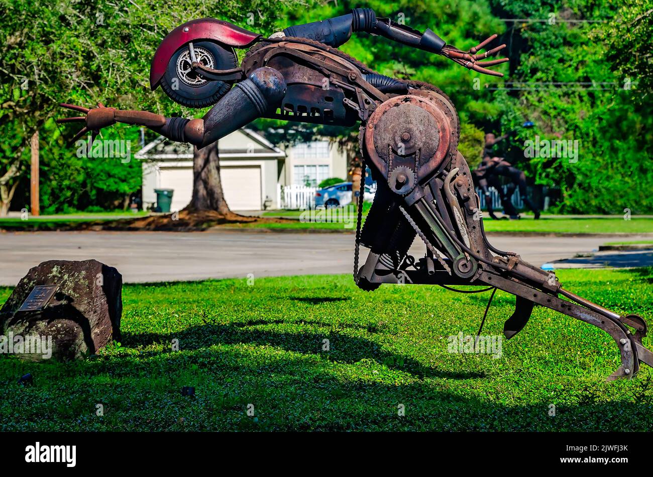 “Borzov The Sprinter”, una scultura di Bruce Larsen, è raffigurata presso l’Accademia sportiva degli Stati Uniti e l’American Sport Art Museum di Daphne, Alabama. Foto Stock