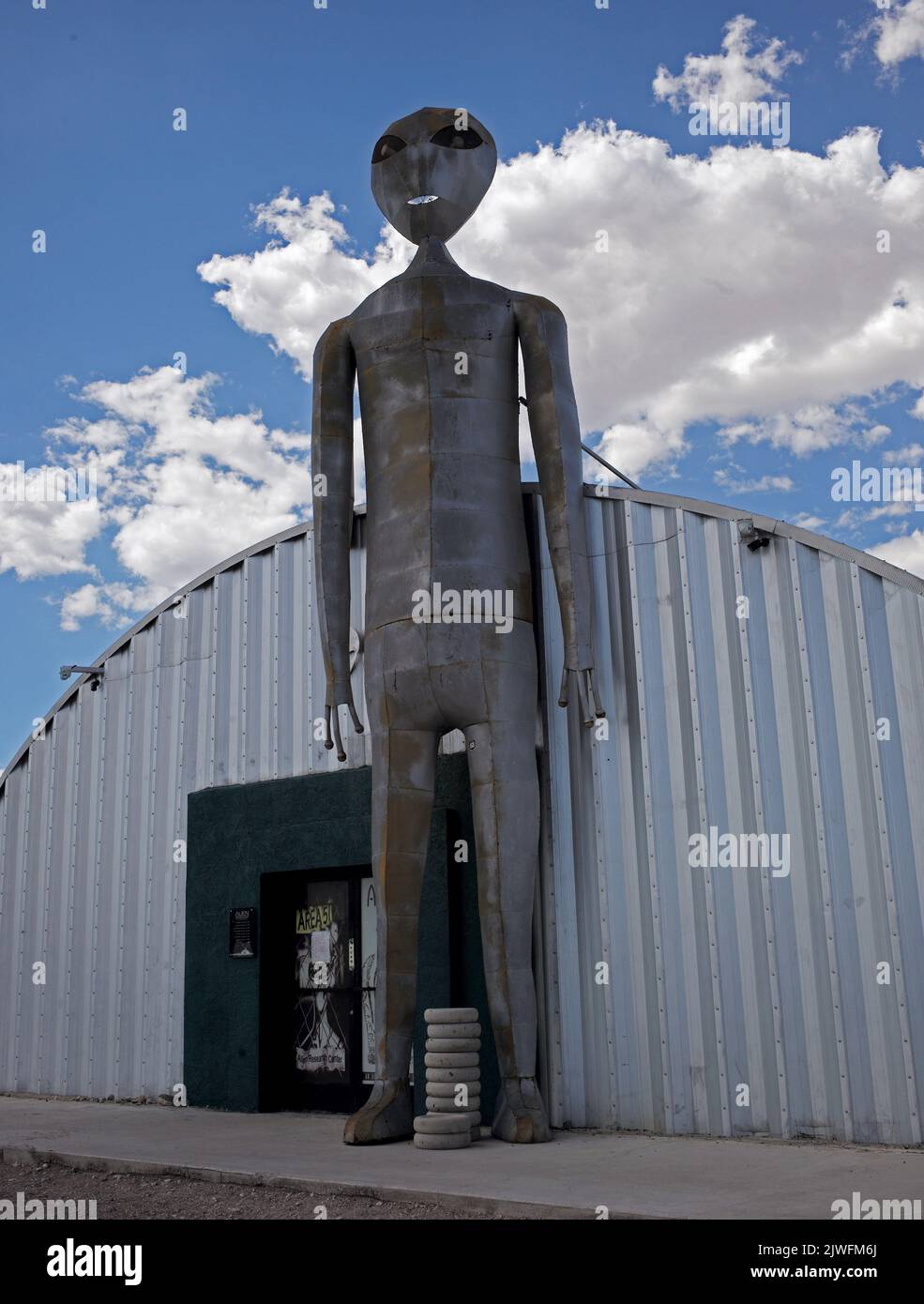 Gli alieni accoglieranno i visitatori presso l'Alien Research Center in Nevada, vicino all'Area 51. Foto Stock