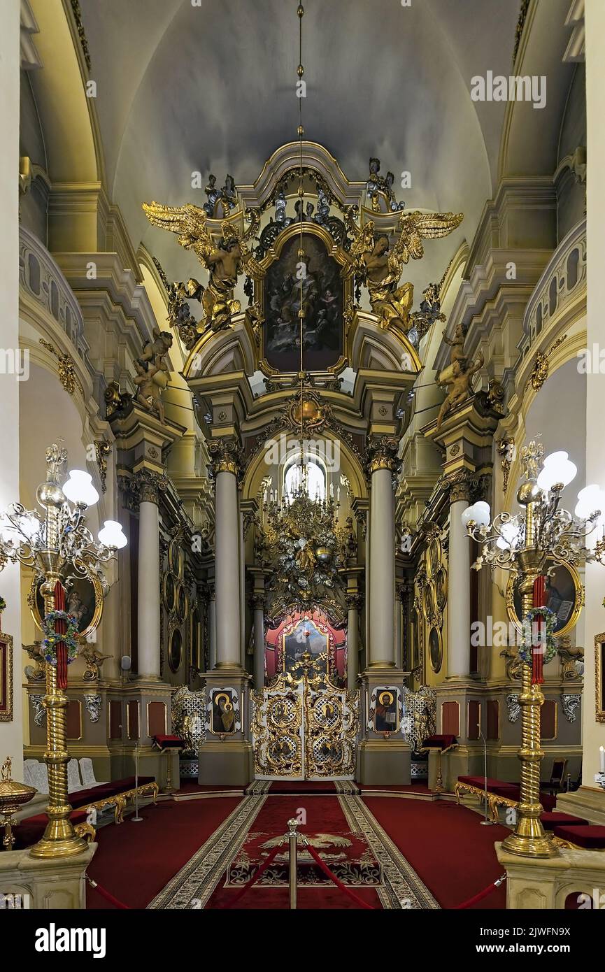 Interno della cattedrale greco-cattolica di San Giorgio a Lviv, Ucraina Foto Stock