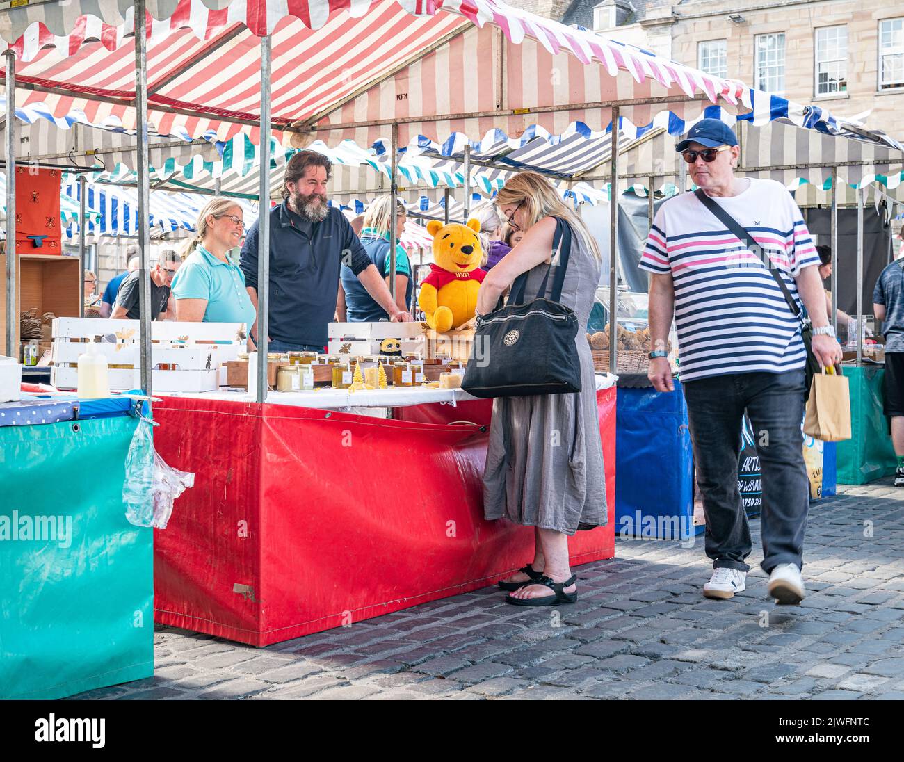 Kelso Farmers Market, Scottish Borders, Regno Unito Foto Stock