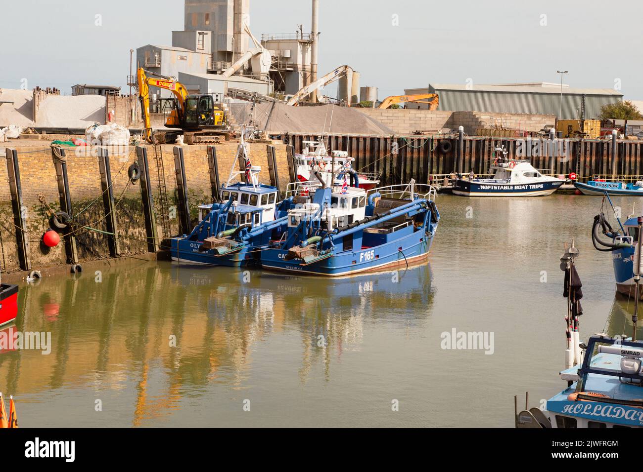 Whitstable, Kent, porto e spiaggia Foto Stock