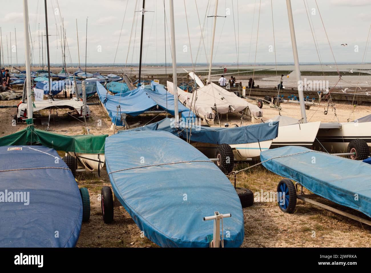 Whitstable, Kent, porto e spiaggia Foto Stock