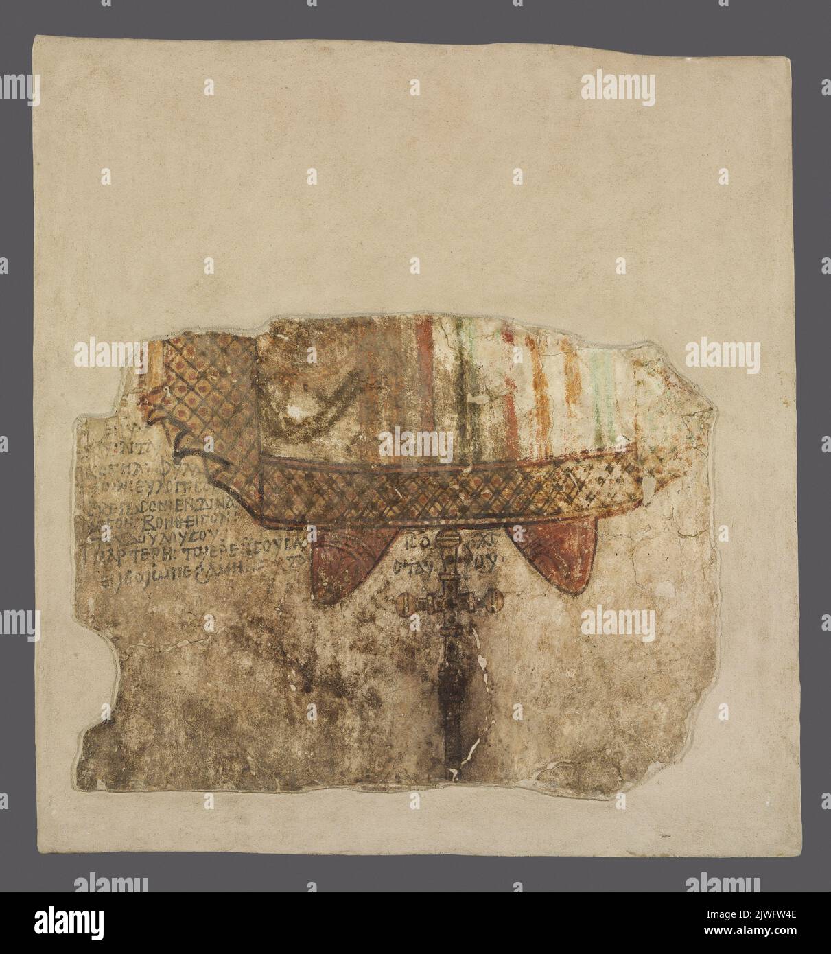 Malowidło ścienne: Anioł Litarkuel (frammento postaci). Sconosciuto, pittore Foto Stock