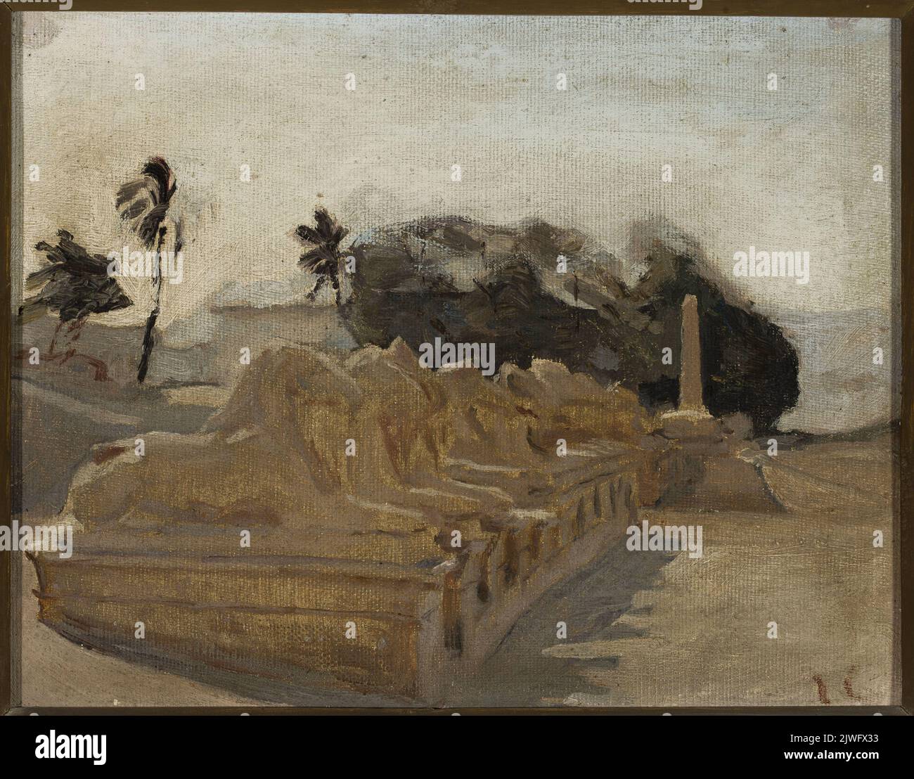 Sphinx Alley, tempio di Amun-Re a Karnak. Dal viaggio in Egitto. Ciągliński, Jan (1858-1913), pittore Foto Stock