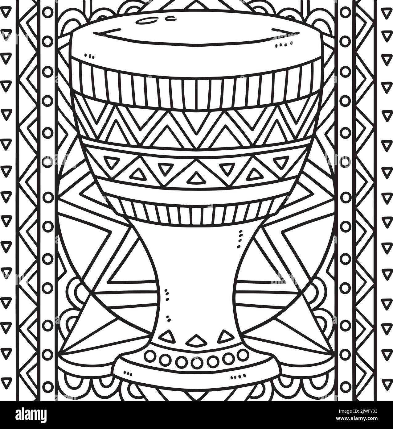 Kwanzaa Unity Cup colorazione pagina per bambini Illustrazione Vettoriale