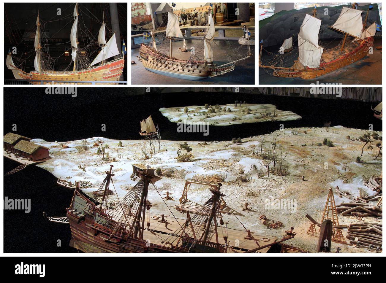 Il Museo Vasa è uno dei musei più visitati della Scandinavia. Navi antiche e antichi cimeli nautici in perfette condizioni. Foto Stock