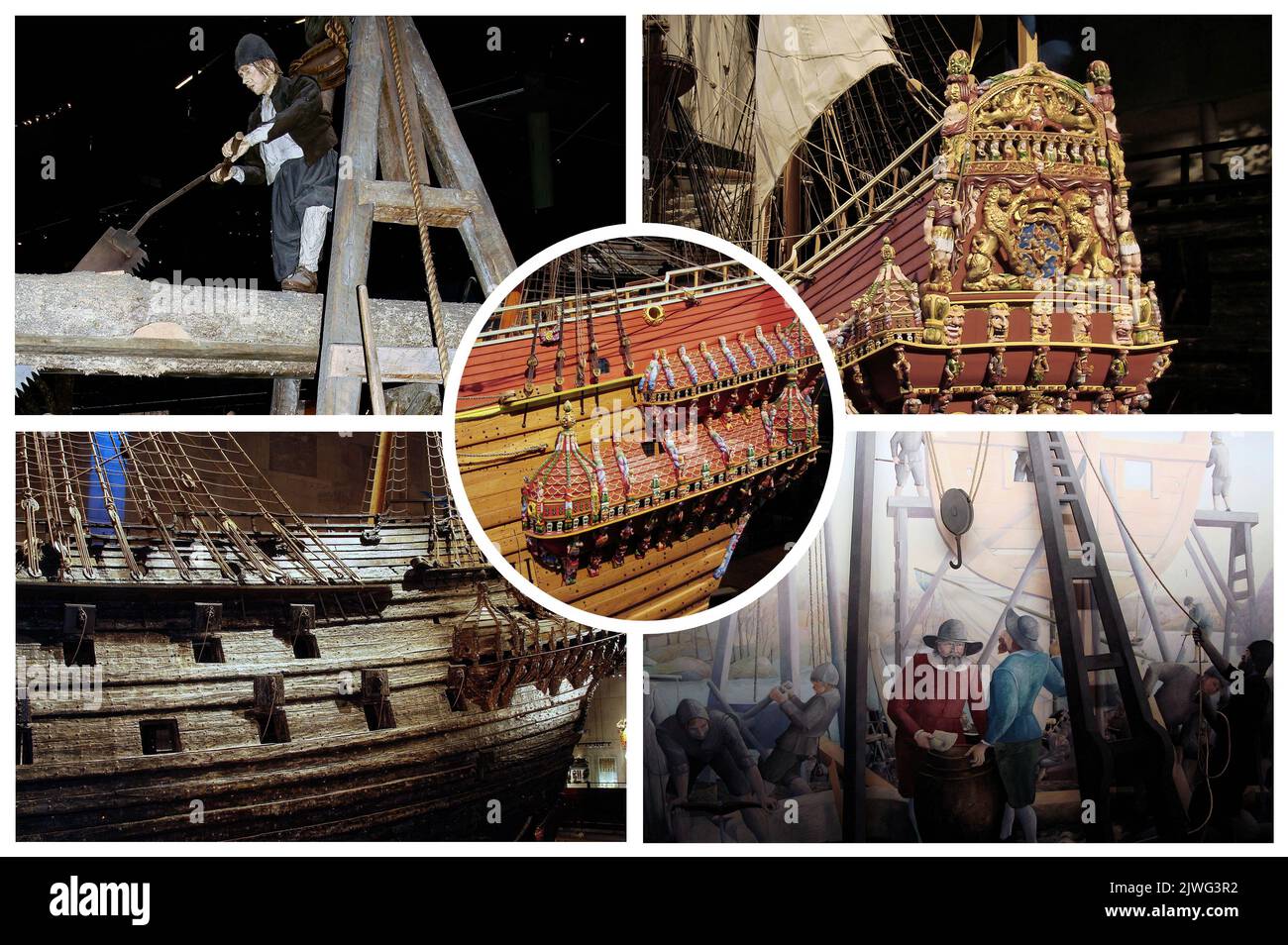 Il Museo Vasa è uno dei musei più visitati della Scandinavia. Navi antiche e antichi cimeli nautici in perfette condizioni. Foto Stock