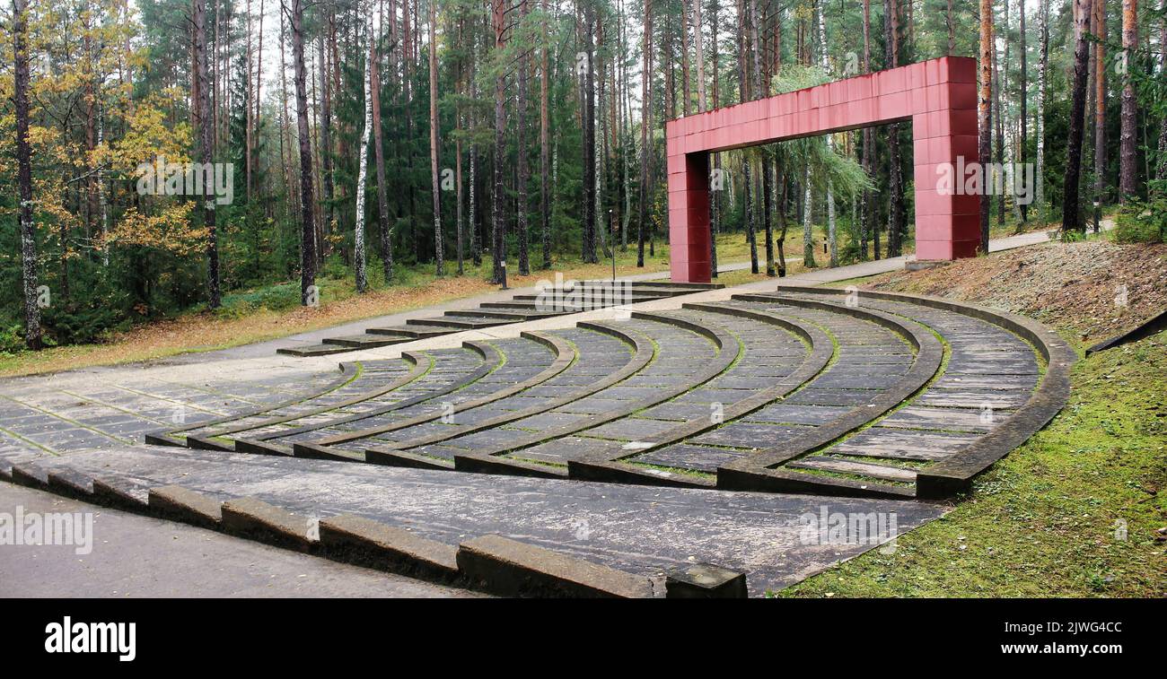 Il cimitero polacco di Katyn a Smolensk, in Russia, dove sono stati giustiziati sommariamente circa 22.000 ufficiali, politici, giornalisti e professori polacchi Foto Stock