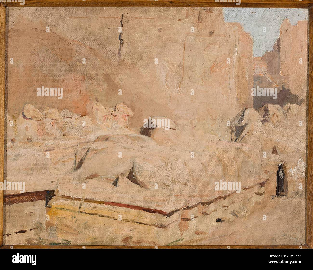 Sphinx Alley, tempio di Amun-Re. Dal viaggio in Egitto. Ciągliński, Jan (1858-1913), pittore Foto Stock