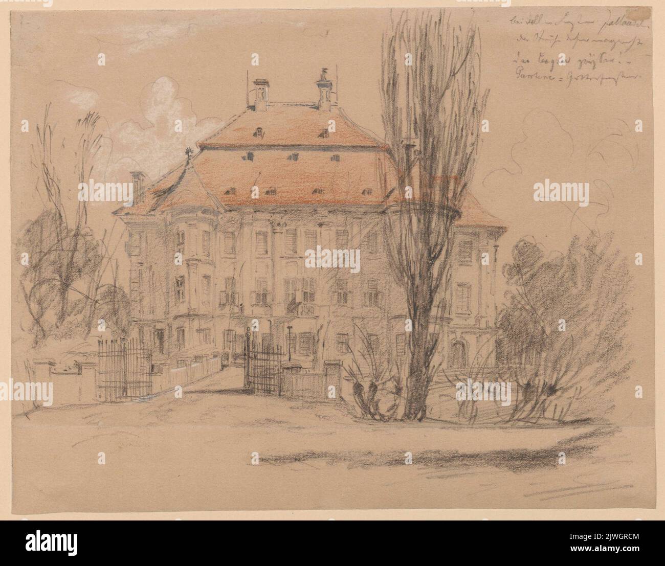 Castello di Leśnica. Scholtz, Julius (1825-1893), disegnatore, cartoonista Foto Stock