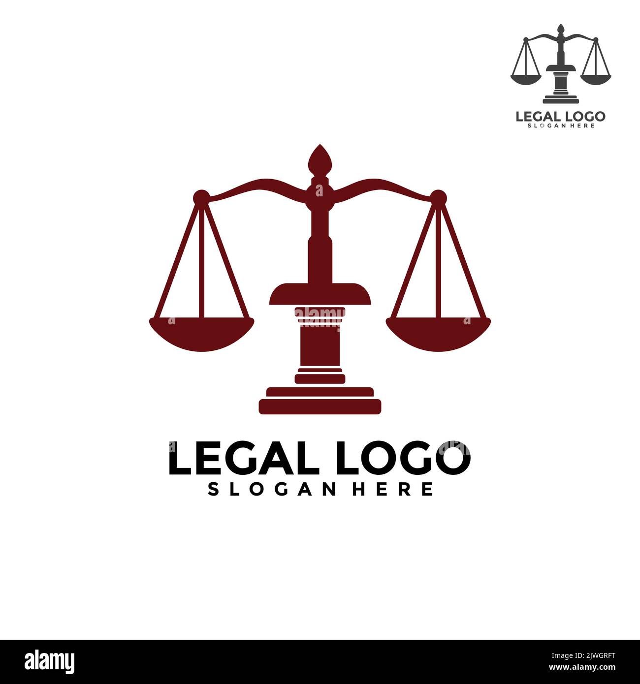 Studio legale Logo Template Design. Concetto di vettore di logo legale Illustrazione Vettoriale