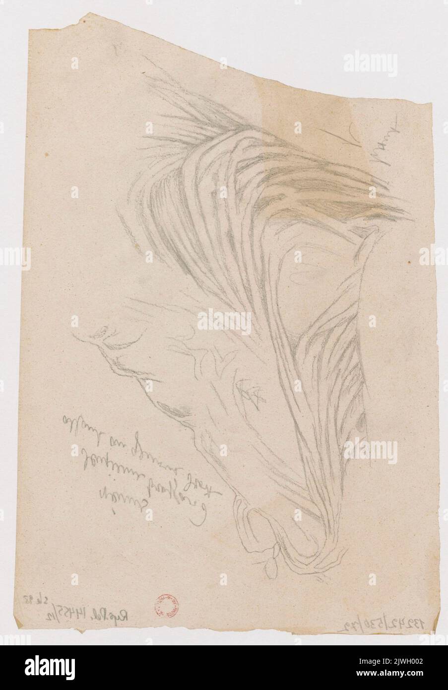 Disegno delle vesti di Venere, carta tracciante per lo specchio di Venere. Jasiński, Feliks Stanisław (1862-1901), disegnatore, cartoonista, Burne-Jones, Edward (1833-1898), pittore Foto Stock