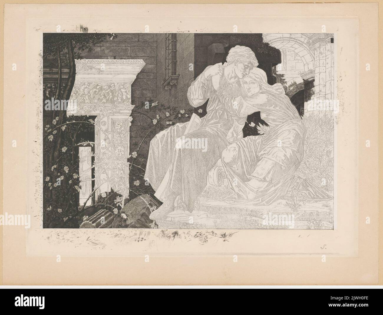 L'Amour parmi les ruines. Jasiński, Feliks Stanisław (1862-1901), artista grafico, Burne-Jones, Edward (1833-1898), pittore Foto Stock