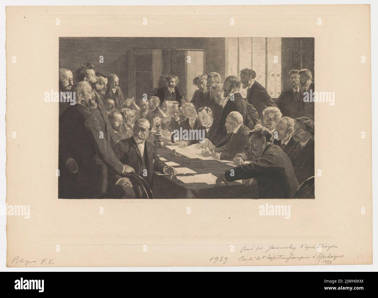 Le Comité de l'Exposition Francaise a Copenhague en 1888. Wittmann CH. & Chardon CH., Editions (Paryż ; wydawnictwo, drukarnia ; fl. CA 1889-ca 1907), printing house, Jasiński, Feliks Stanisław (1862-1901), graphic artist, Gazette des Beaux-Arts (Paryż ; czasopismo, wydawnictwo ; 1859-2002), casa editrice, Kroyer, Peter Severin (1851-1909), pittore Foto Stock