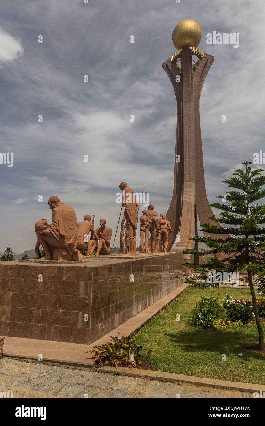 MEKELE, ETIOPIA - 27 MARZO 2019: Sculture al monumento commemorativo del martire a Mekele, Etiopia. Foto Stock