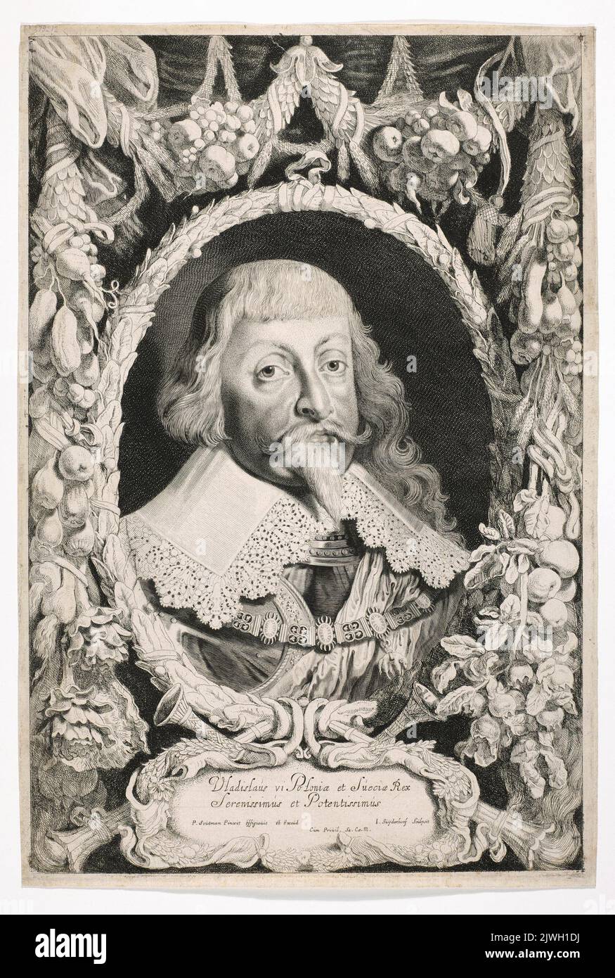 Ritratto di Władysław IV Vasa. Suyderhoef, Jonas (ca 1613-1686), artista grafico, Soutman, Pieter Claesz. (ca 1580-1657), disegnatore, cartoonista Foto Stock