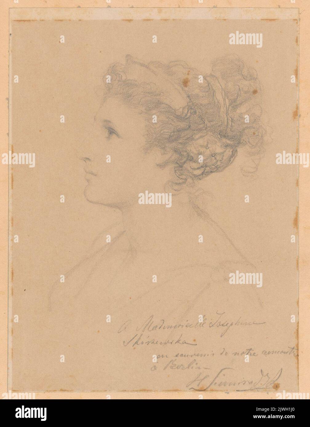 Studio della testa di una donna romana. Siemiradzki, Henryk (1843-1902), disegnatore, cartoonista Foto Stock