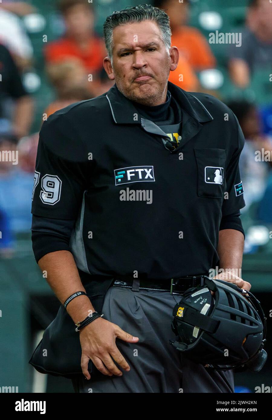 Baltimora, Stati Uniti. 05th Set, 2022. BALTIMORA, MD - SETTEMBRE 05: Umpire Manny Gonzalez (79) durante una partita di MLB tra i Baltimore Orioles e i Toronto Bluejays il 05 2022 Settembre, all'Orioles Park a Camden Yards, a Baltimora, Maryland. (Foto di Tony Quinn/SipaUSA) Credit: Sipa USA/Alamy Live News Foto Stock