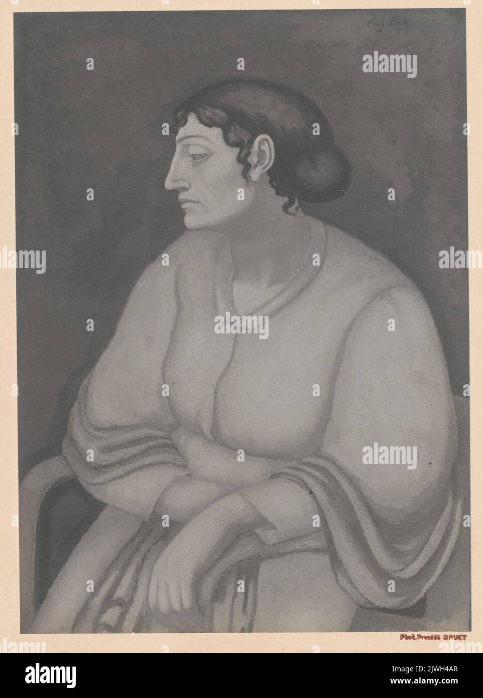 Fotografia della pittura: Eugeniusz Zak (1884-1926), Kobieta siedząca w fotelu [Donna in poltrona], 1913. Druet, Eugene (1867-1916), fotografo Foto Stock