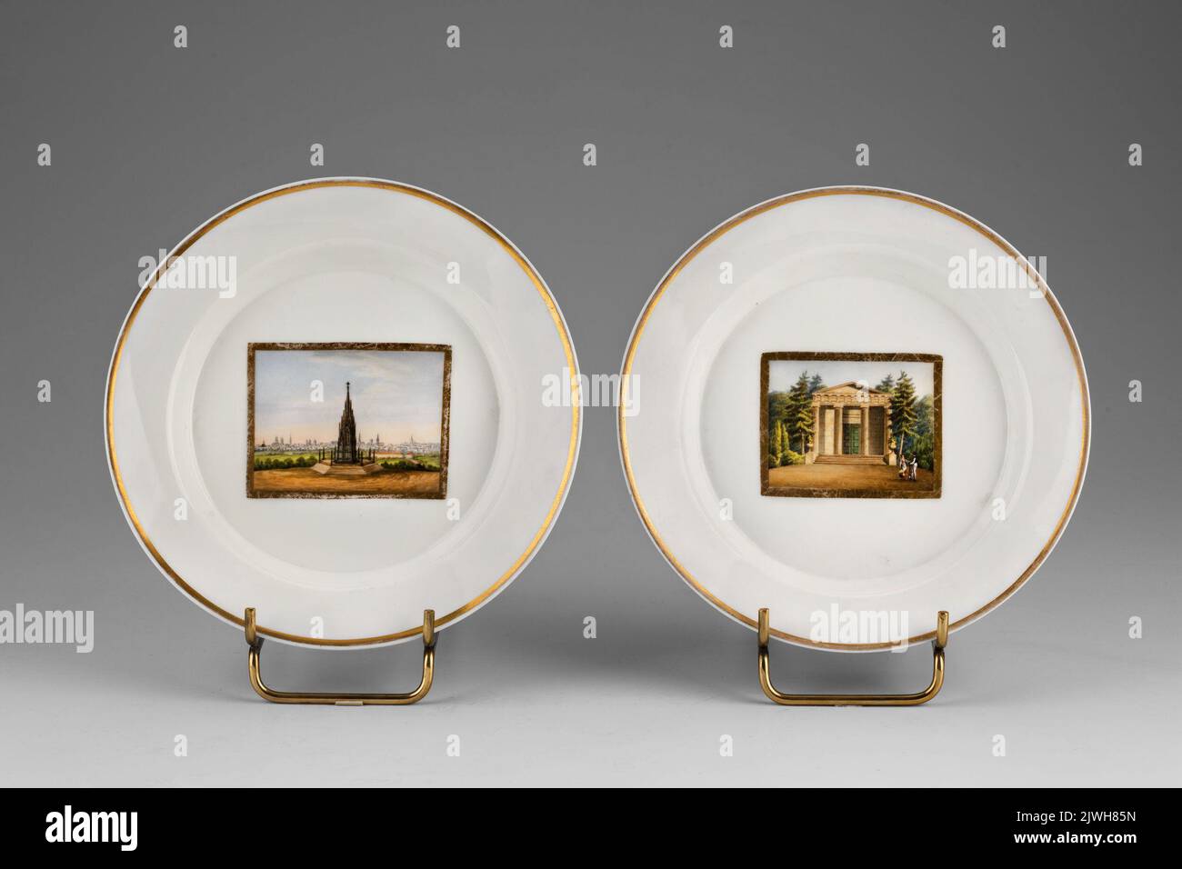 Piccolo piatto con una miniatura. Sconosciuto, pittore, Koenigliche Porzellan Manufaktur - KPM (Berlino ; 1763-1918), fabbrica Foto Stock