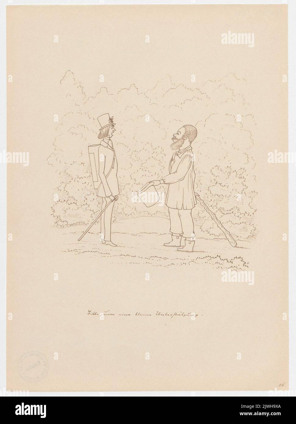 "Bitte um eine kleinen Unterstützung". Winkler, Karl Gustav Adolf (1810-1893), disegnatore, cartoonista Foto Stock