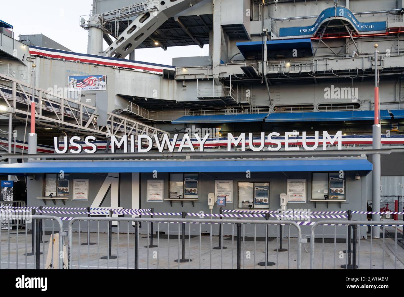 San Diego, CALIFORNIA, USA - 8 luglio 2022: USS Midway Museum a San Diego, CA, USA. Foto Stock