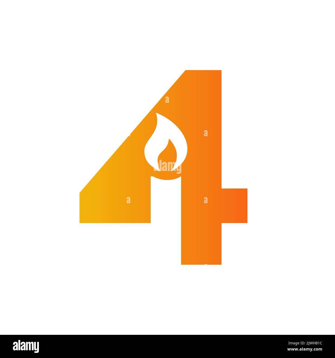 Letter 4 Candle Logo Design per evento, Celebrazione e Party Symbol Vector Illustrazione Vettoriale