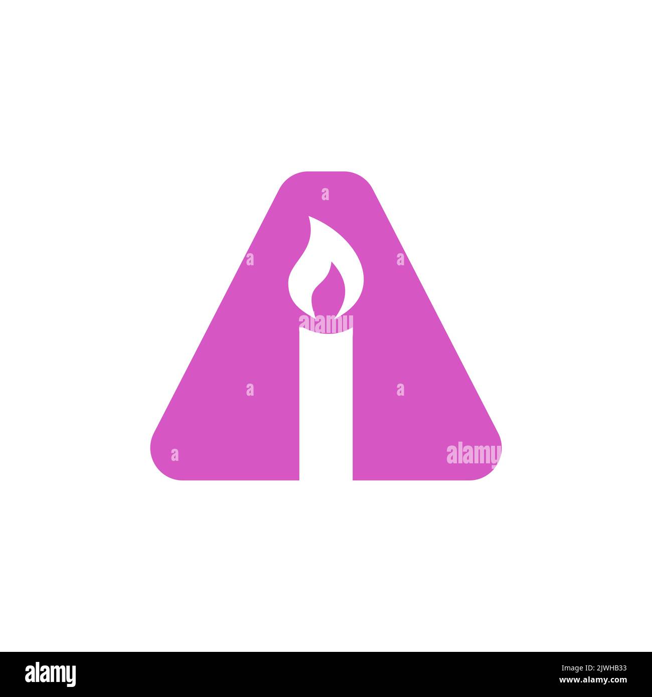 Lettera A candela Logo Design per evento, Celebrazione e Party Symbol Vector Illustrazione Vettoriale