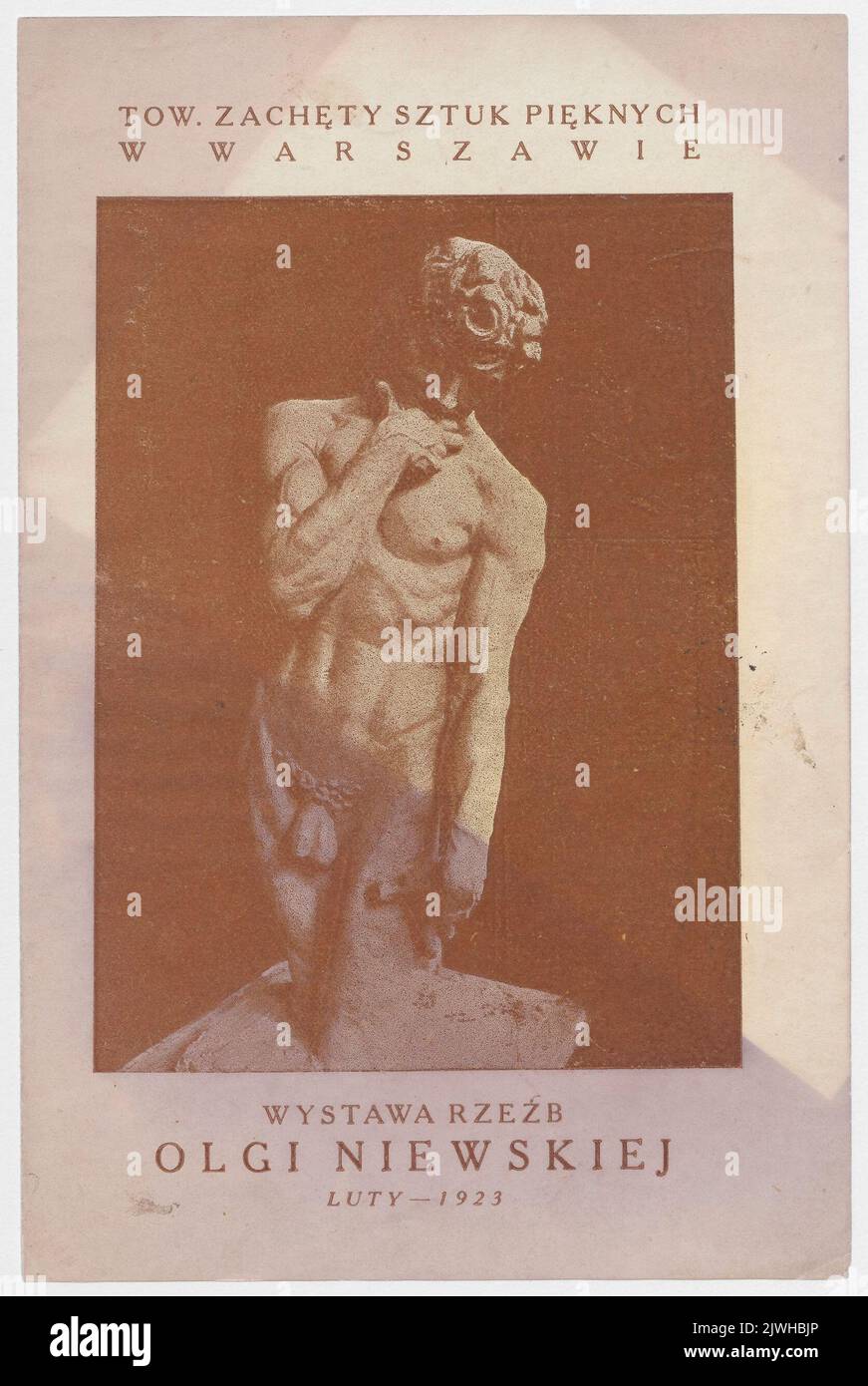 Cartella (catalogo) di una mostra di sculture di Olga Niewska presso la Zachęta fine Arts Society di Varsavia, febbraio 1923. Towarzystwo Zachęty Sztuk Pięknych (Warszawa ; 1860-1940), datore di lavoro, drukarnia Techniczna (Warszawa), tipografia Foto Stock