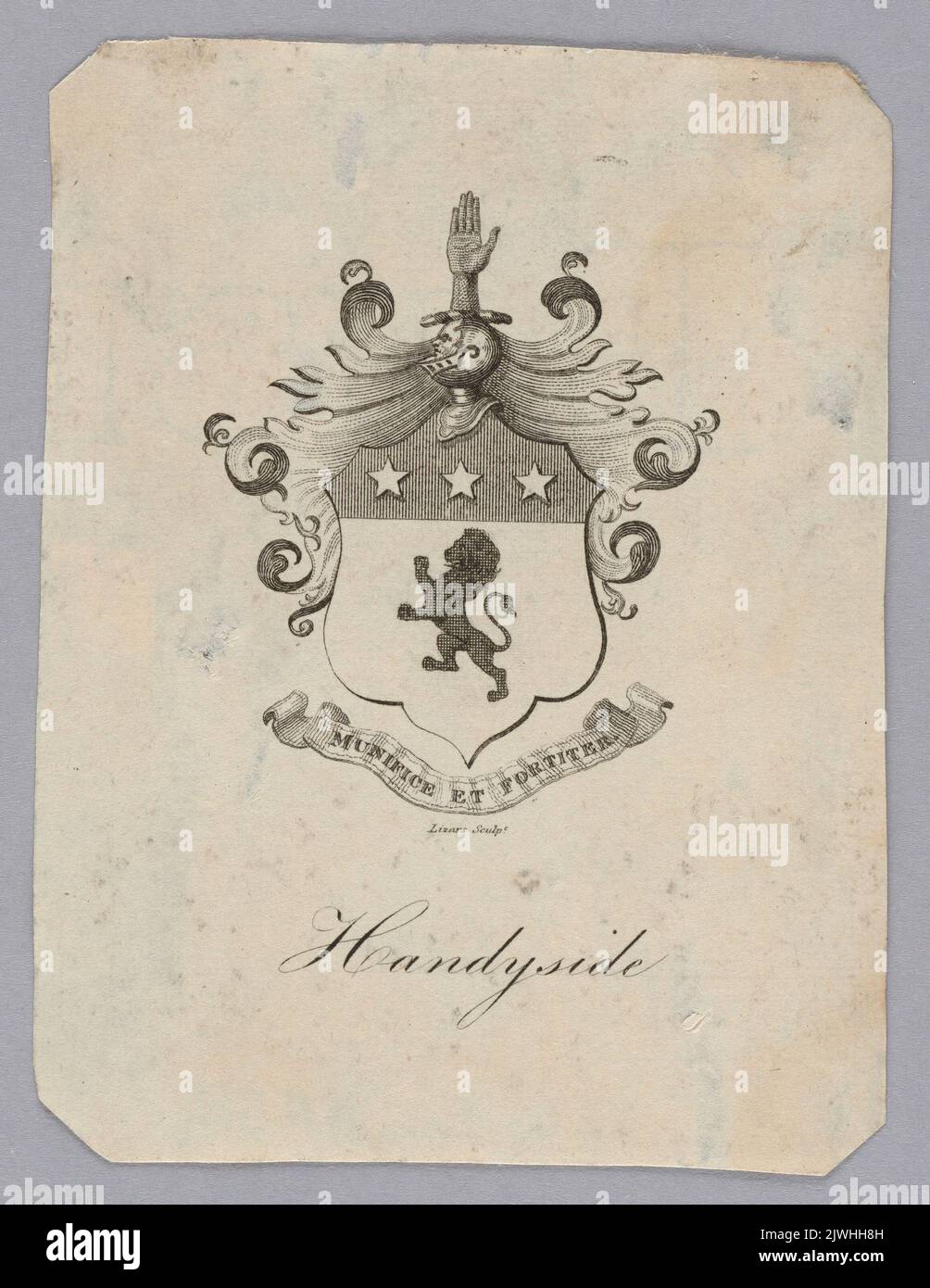 [Bookplate:] Handyside. Lizars, William Home (1788-1859), artista grafico Foto Stock