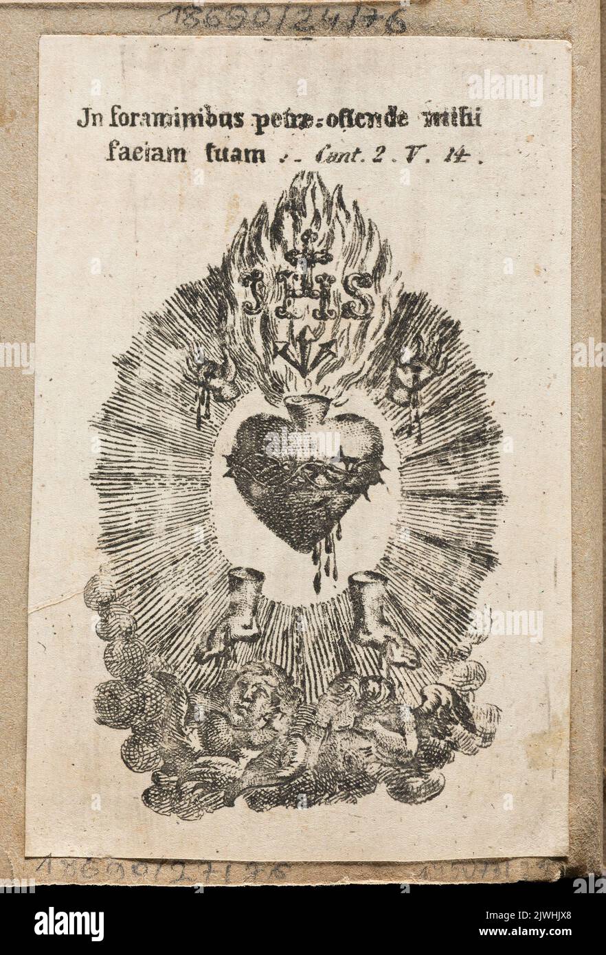 Cuore ardente. Sconosciuto, artista grafico Foto Stock