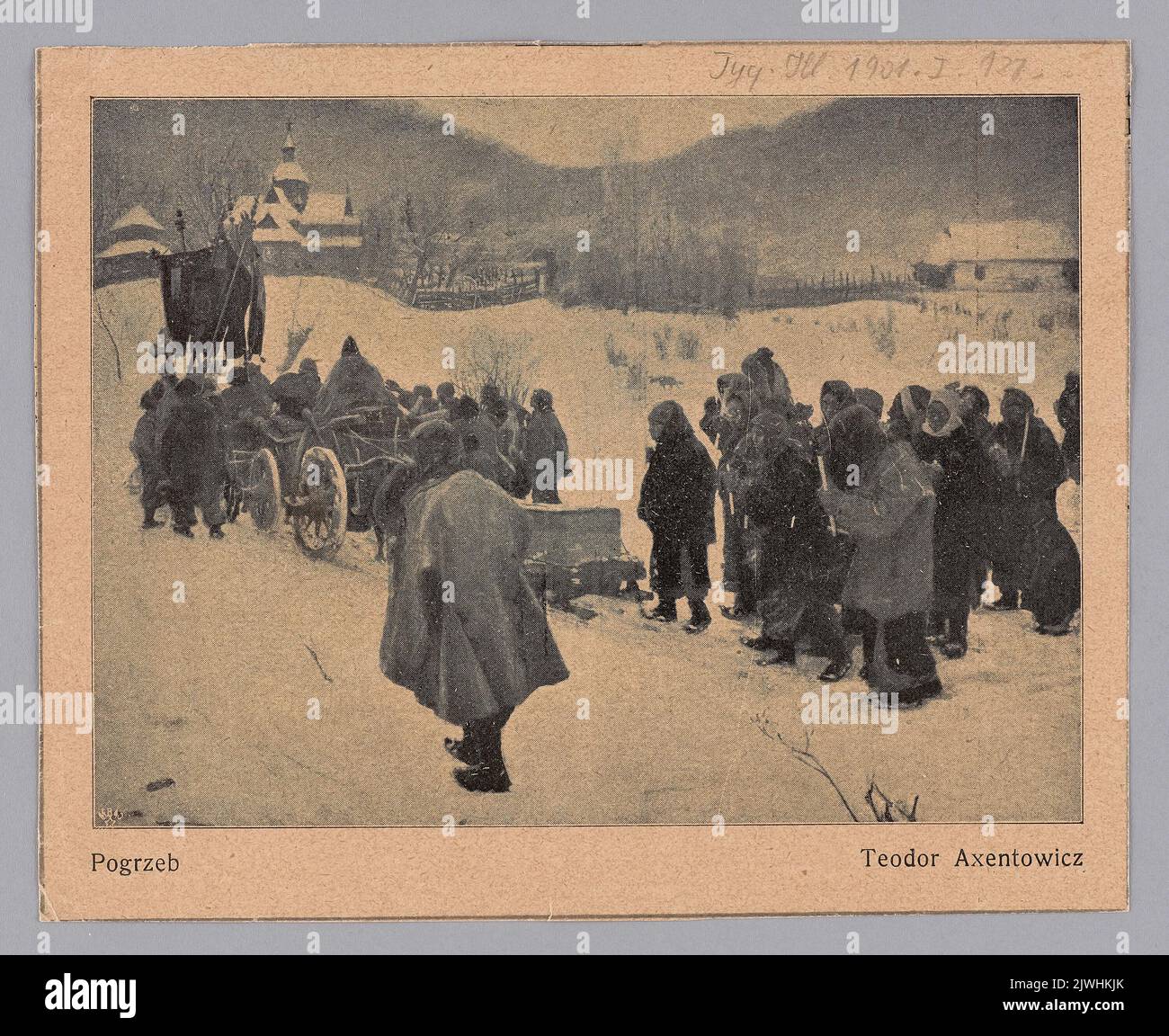 Riproduzione di un dipinto Axentowicz, Teodor (1859-1938), il funerale; da: 'Tygodnik Ilustrowany' 1901, 1, 127. Tygodnik Ilustrowany (Warszawa ; czasopismo ; 1859-1939), editore Foto Stock