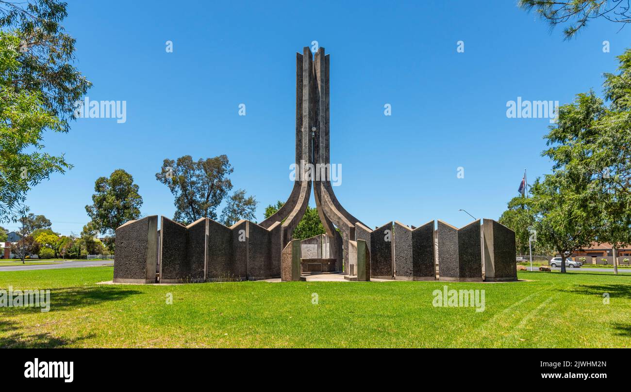 Il Monumento Bicentenario, che illustra la storia del continente australiano, dalle culture aborigene al 1988 e oltre. Foto Stock