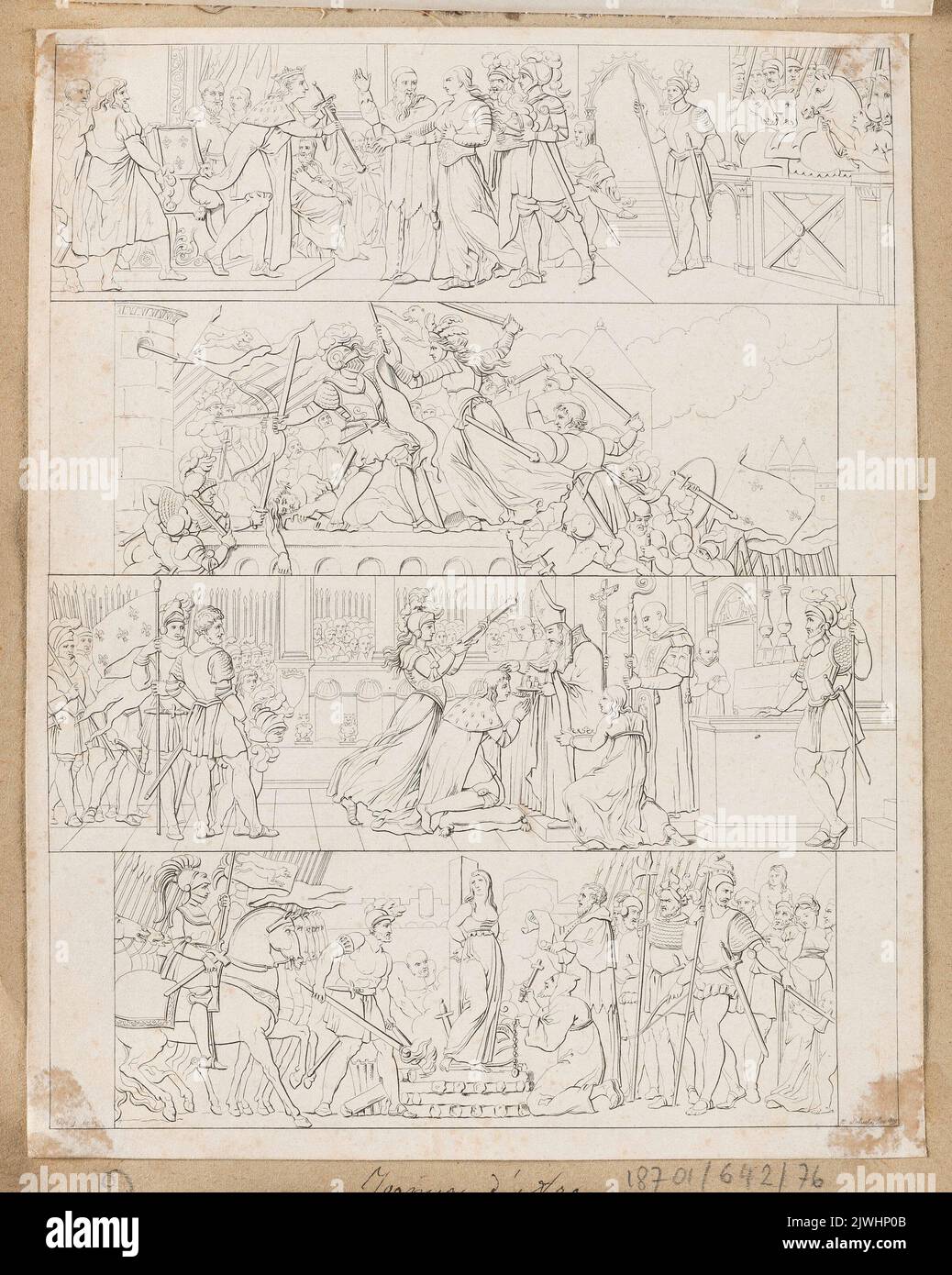 Storia di Giovanna d'Arco. Schule, Georg Christian (1764-1816), artista grafico, Goc.j. (fl. ca. 1809), disegnatore, cartoonista Foto Stock