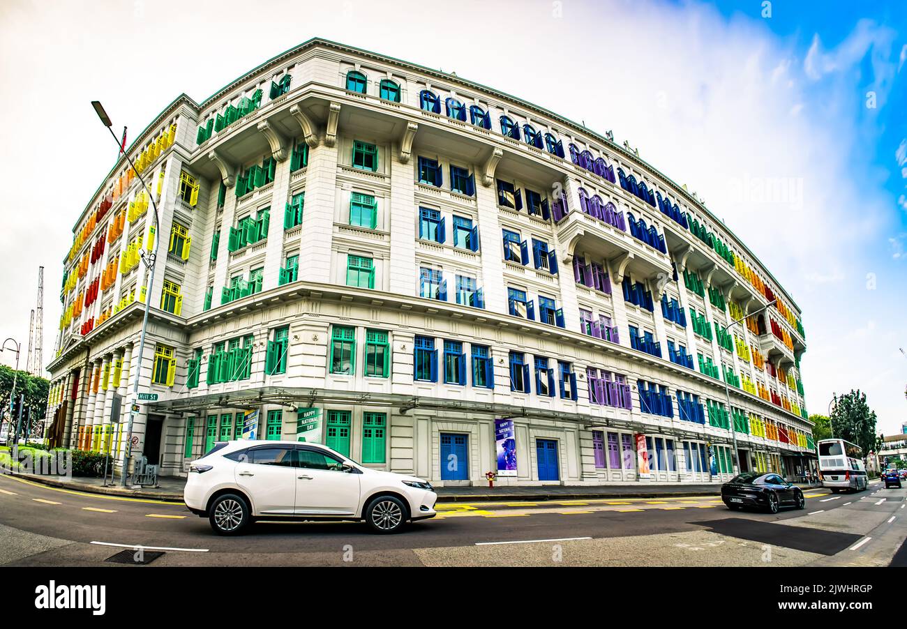 L'Old Hill Street Police Station è un edificio storico e l'ex stazione di polizia della polizia di Singapore situata in Hill Street. Foto Stock