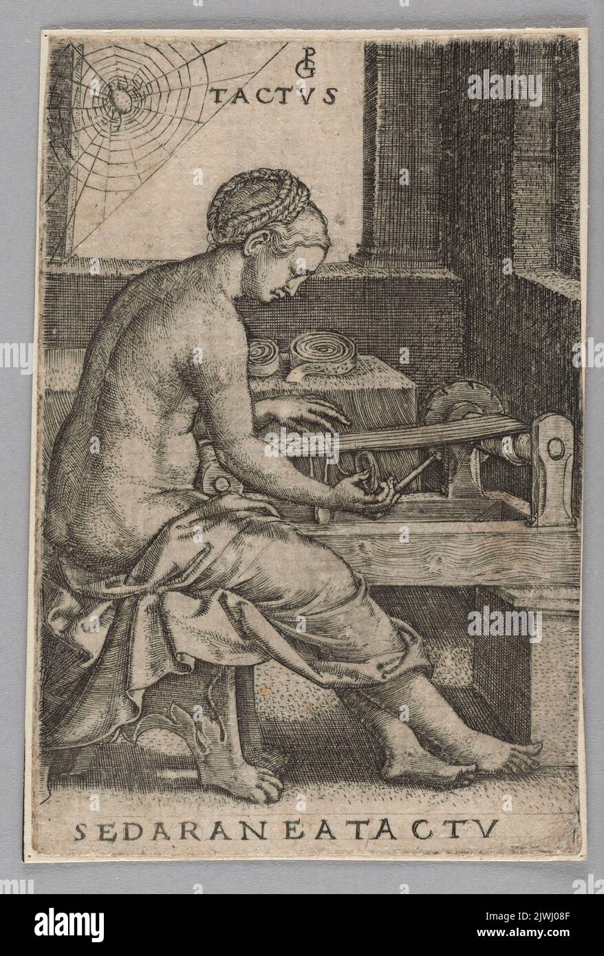 Toccare, dal ciclo: I cinque sensi. Pencz, Georg (ca. 1500-1550), artista grafico Foto Stock