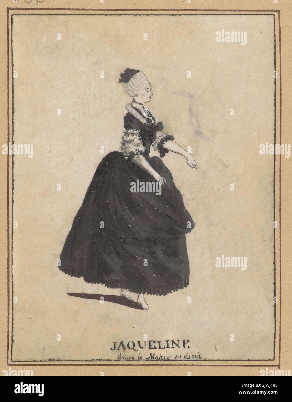 Jacqueline nel dramma Maître en droit. Janinet, Jean-Francois (1752-1814), artista grafico, sconosciuto, disegnatore, cartoonista Foto Stock