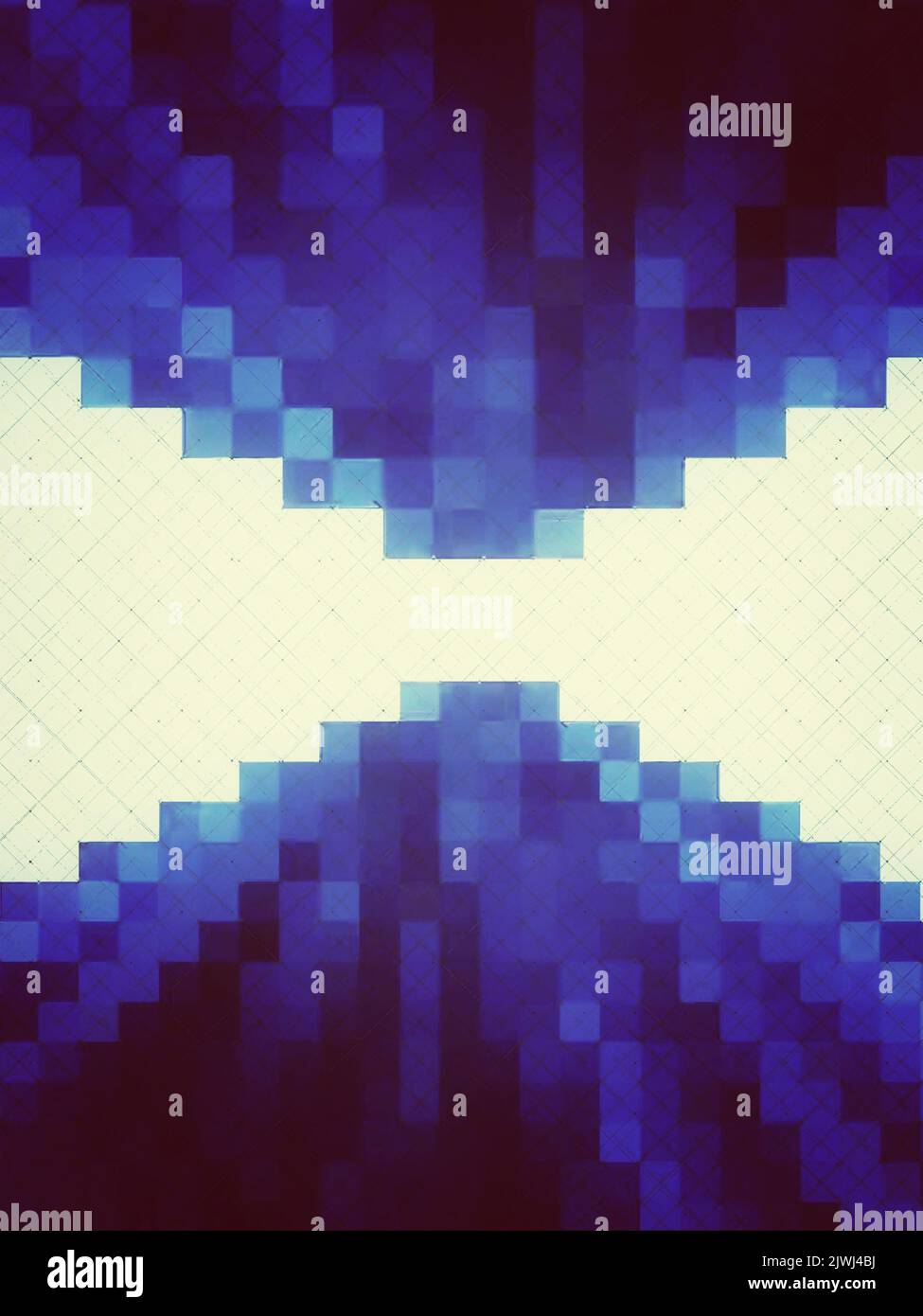 Pixel art. Simmetria in blu. Foto Stock