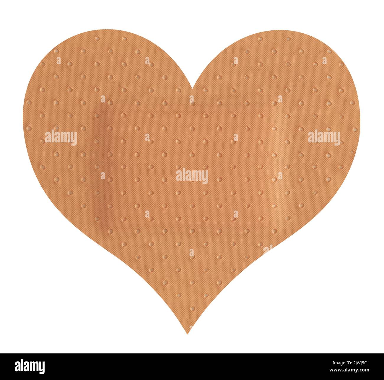 Cerotto adesivo a forma di cuore isolato su bianco Foto Stock
