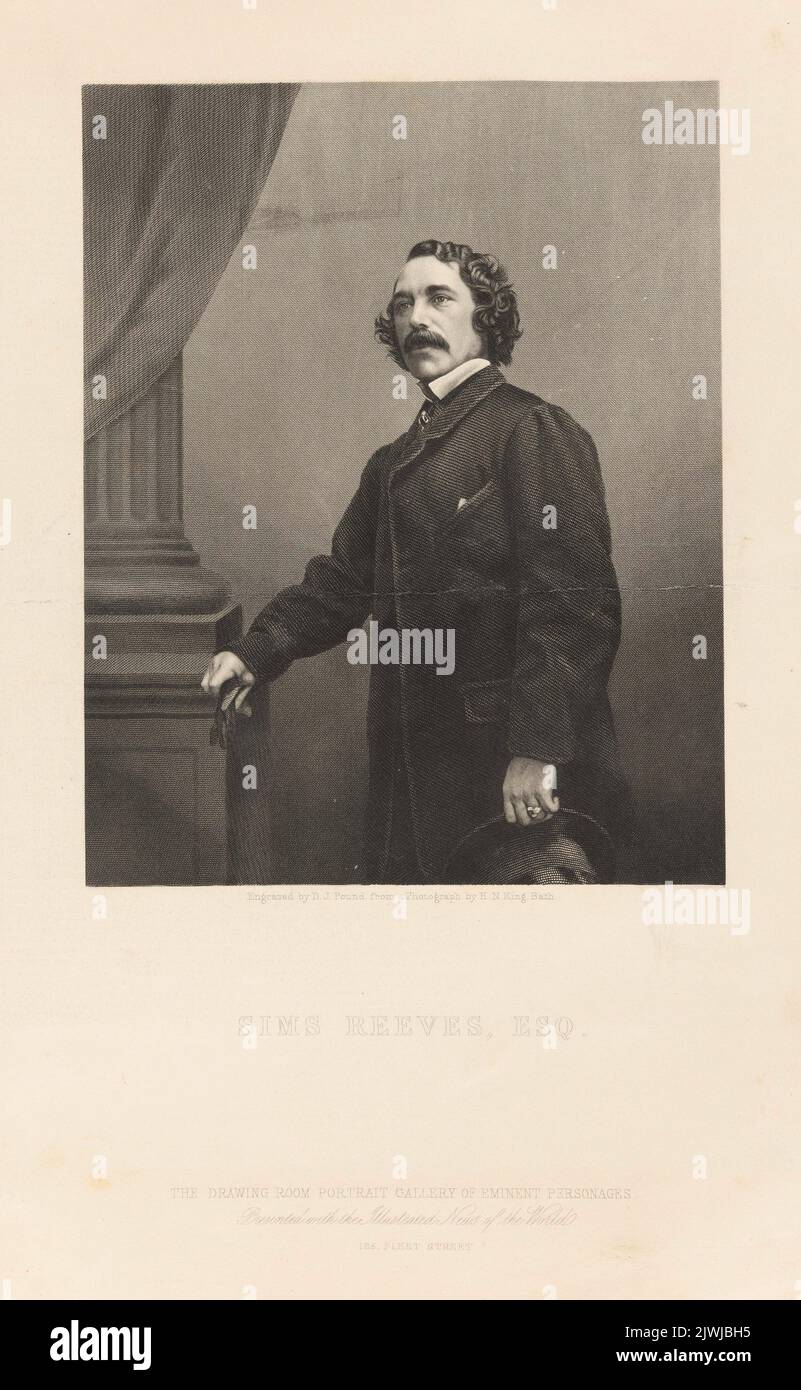 Ritratto di John Sims Reeves. King, Horatio Nelson (1830-1905), fotografo, Pound, Daniel John (fl. CA 1842-1870), artista grafico, London Joint Stock Newspaper Co. (Londyn; wydawnicktwo; fl. CA 1858-186.), casa editrice Foto Stock