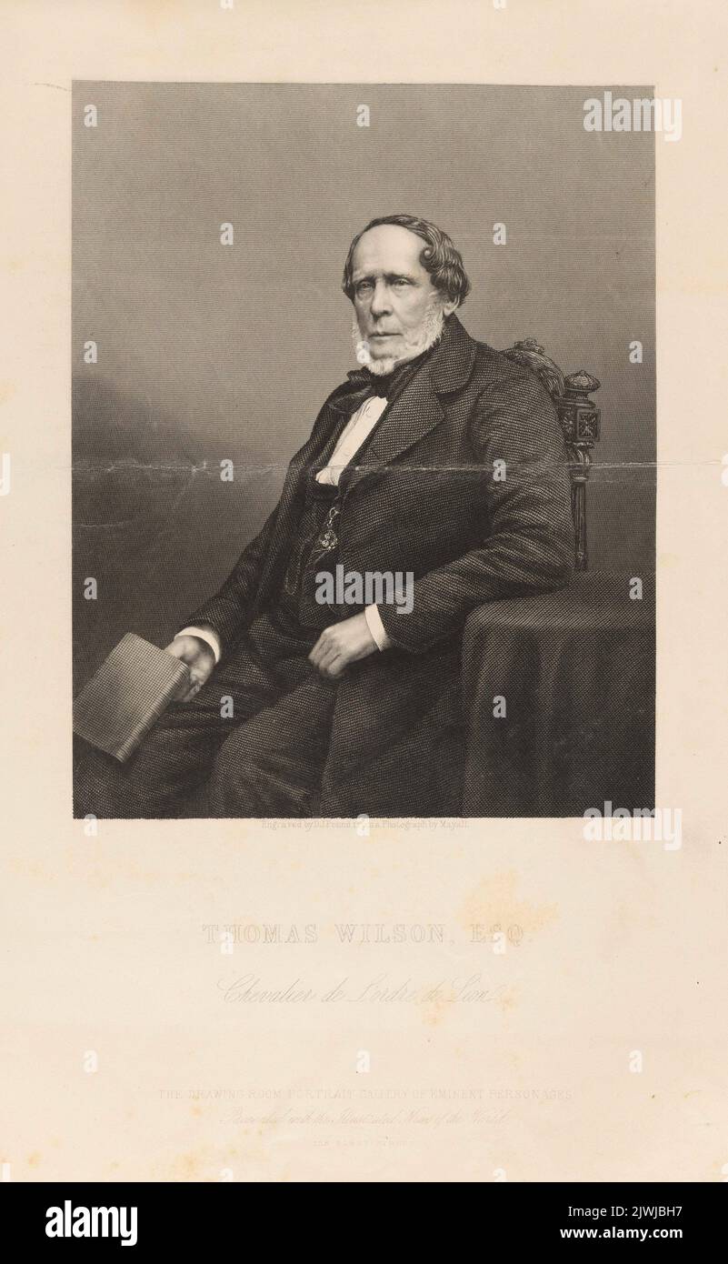 Ritratto di Thomas Wilson. Mayall, John Jabez Edwin (1813-1901), fotografo, Pound, Daniel John (fl. CA 1842-1870), artista grafico, London Joint Stock Newspaper Co. (Londyn; wydawnictwo; fl. CA 1858-186.), casa editrice Foto Stock