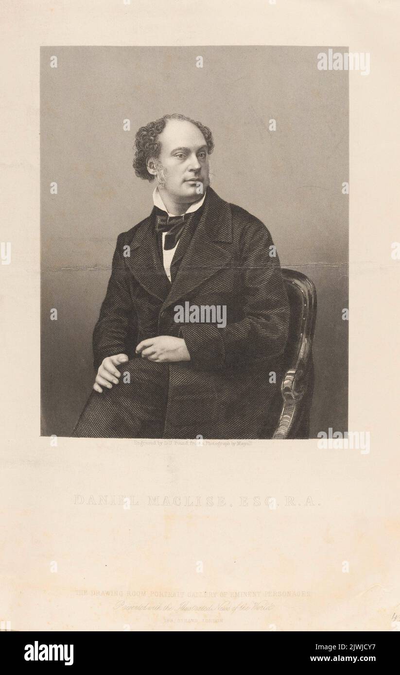 Ritratto del pittore Daniel Maclise. Mayall, John Jabez Edwin (1813-1901), fotografo, Pound, Daniel John (fl. CA 1842-1870), artista grafico, London Joint Stock Newspaper Co. (Londyn; wydawnictwo; fl. CA 1858-186.), casa editrice Foto Stock