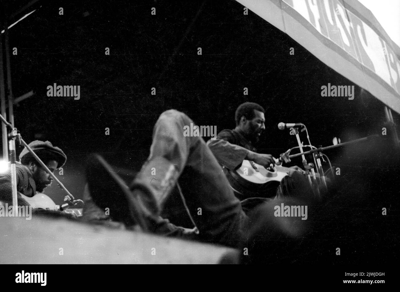 Richie Havens al 1970° festival dell'isola di Wight, Regno Unito Foto Stock