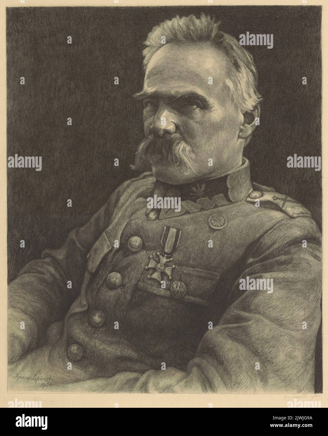 Ritratto di Nicolaus Copernico (dal ciclo: “Ritratti di re polacchi e personaggi famosi con una descrizione della loro vita”, Varsavia, 1829 e 1830). Łopieński, Ignacy (1865-1941), artista grafico Foto Stock