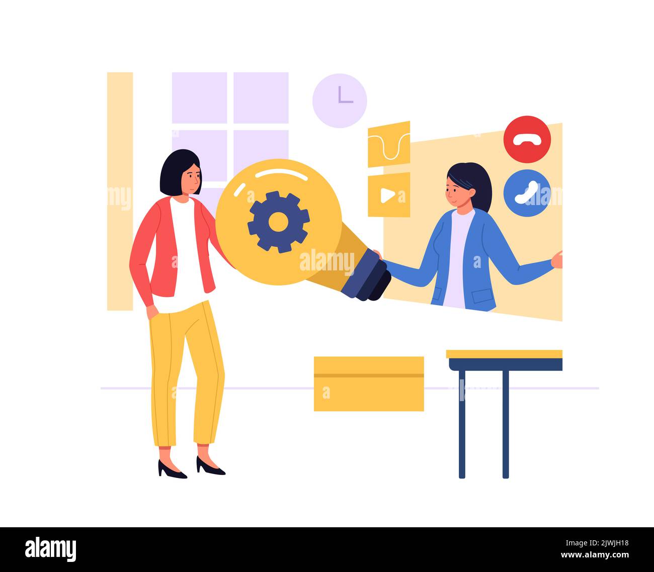 Idea creativa di business, nuovo lancio di start up Illustrazione Vettoriale