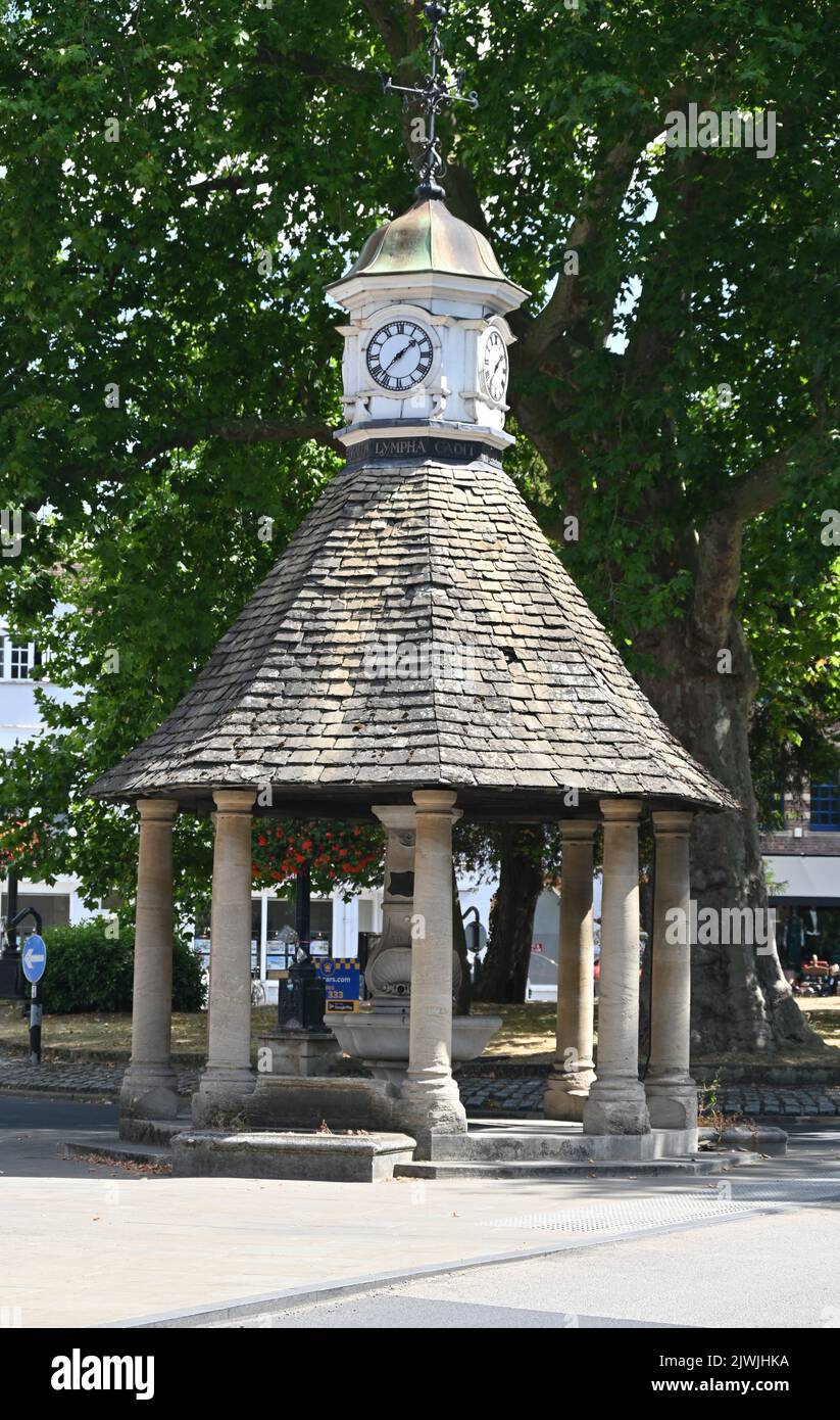 La Fontana Vittoriana sorge sulla pianura sul lato est del Ponte Magdalen nella città di Oxford Foto Stock