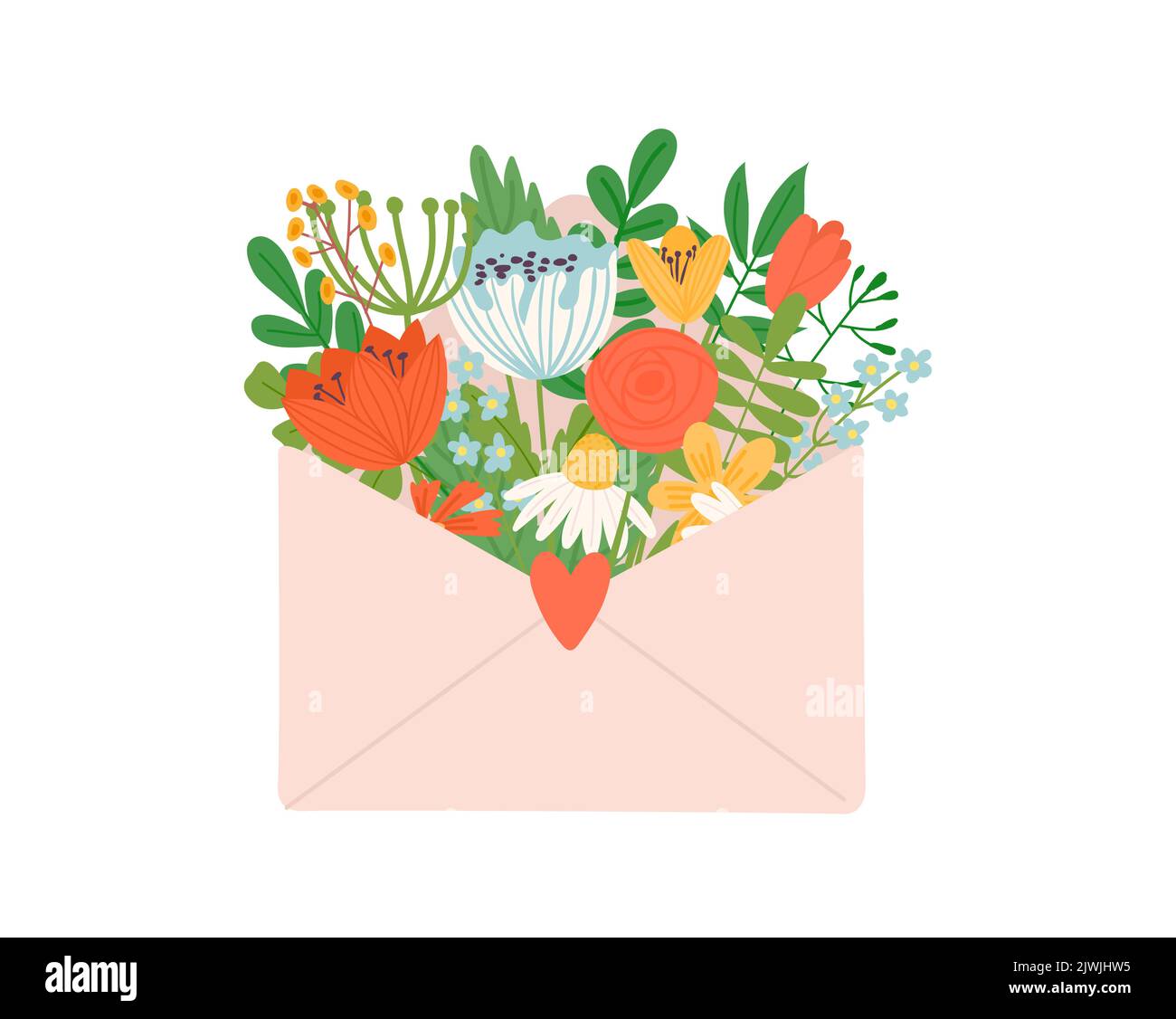 Fiore in lettera, presente e regalo Illustrazione Vettoriale