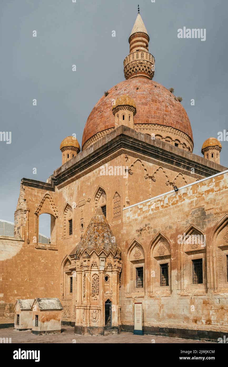 Cortile interno del palazzo di Ishak Pasha, Anatolia orientale, Turchia Foto Stock