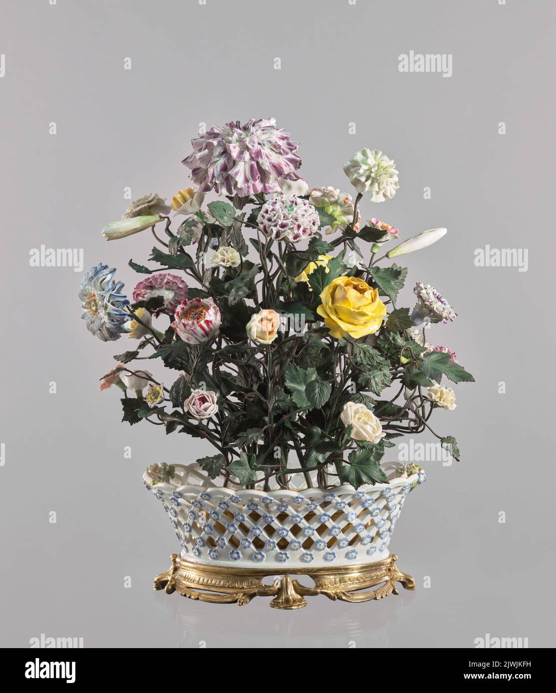 Bouquet in porcellana - inserto per il cestello. Koenigliche Porcellain Fabrique, Meissen (1710-1763), fabbrica Foto Stock