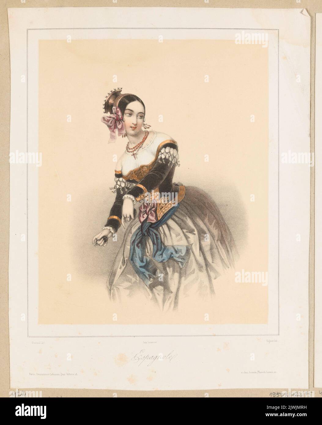 Donna Spagnola Lemercier Rose Joseph Pary Zak ad Litografzny 